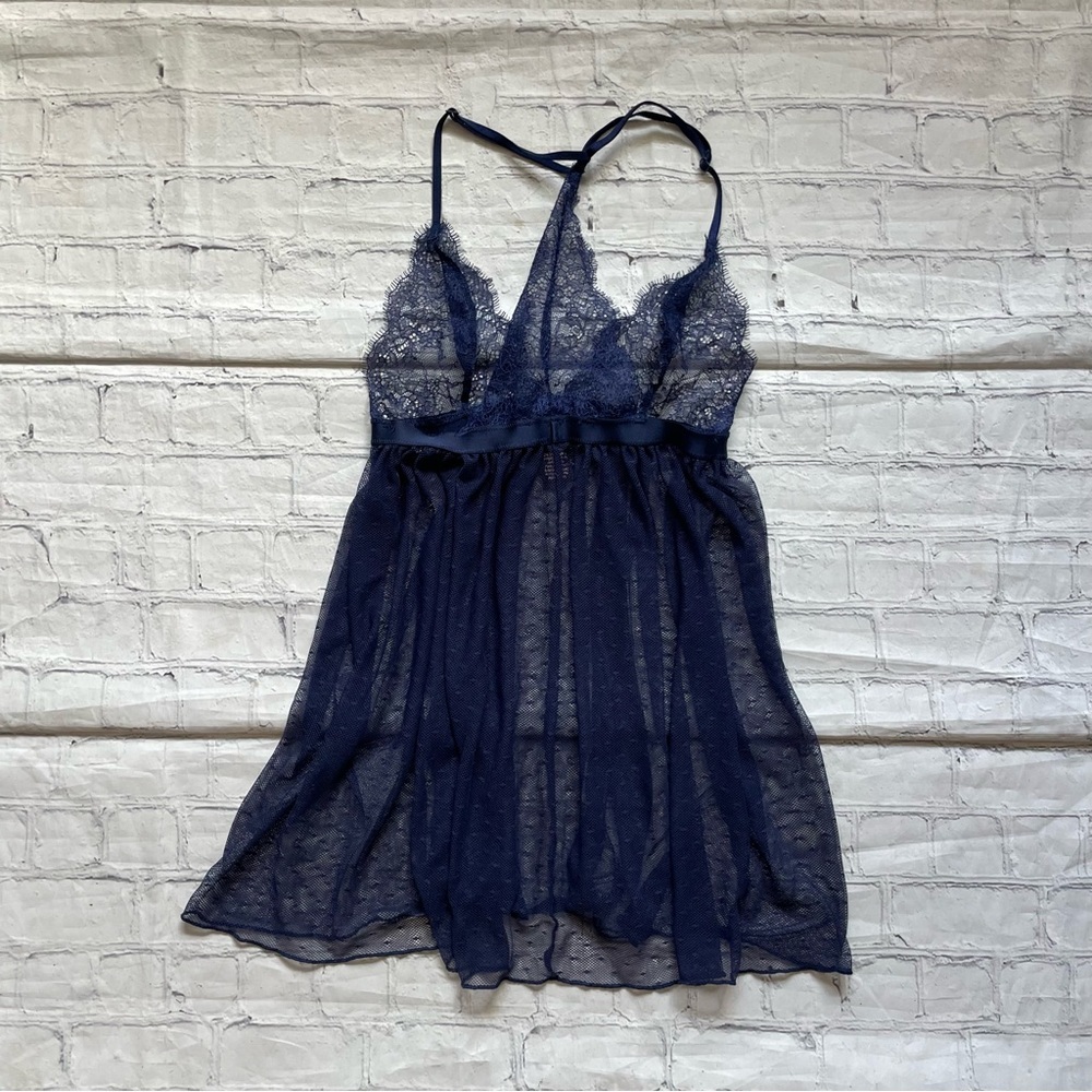 Victorias Secret Blue Lace Lingerie Top - Picture 2 of 5